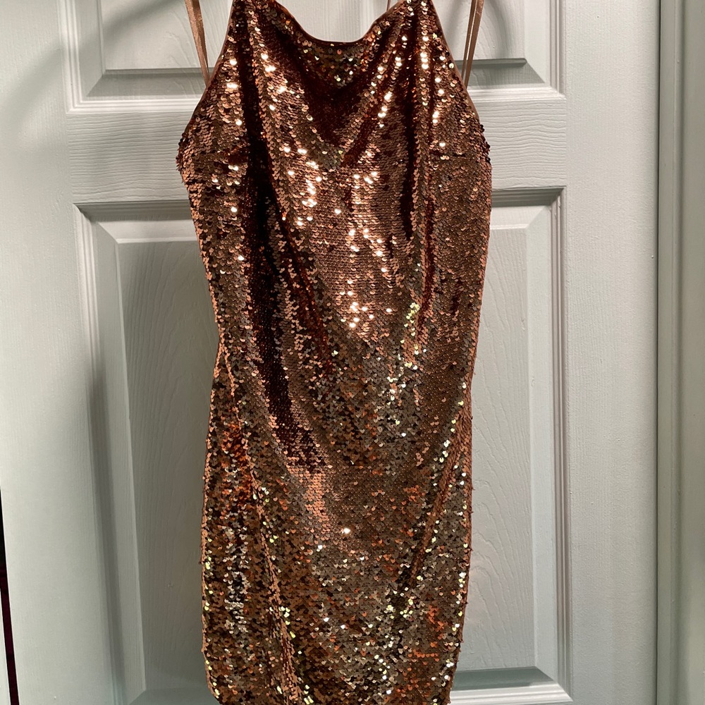 Copper sequin ASOS dress